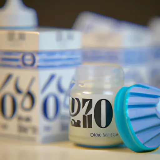 P of a baby bottle with a timer counting down to zero, surrounded by a collection of baby formula boxes with expiration dates